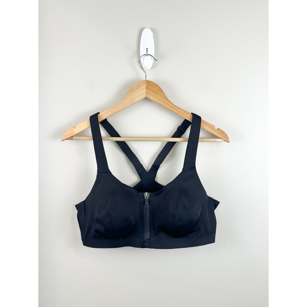 Victoria Secret Incredible Knockout Sport Bra 38C Front Zip Underwire Black